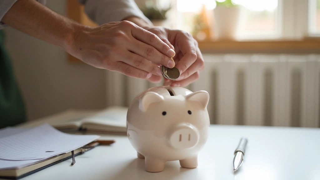 Spaarvarken met munten en spaarplan