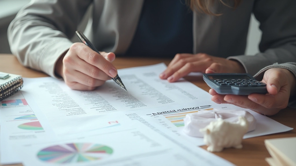 Professionele thuiskantoor setup met budgetplanner en koffiekopje