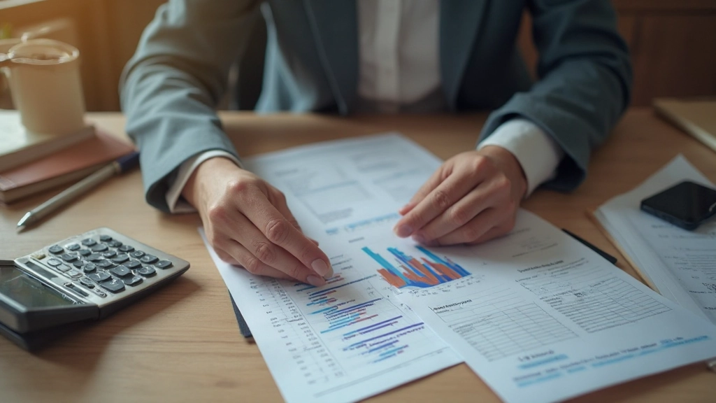 Jonge professional die creditcards analyseert en financiële schuld beheerst